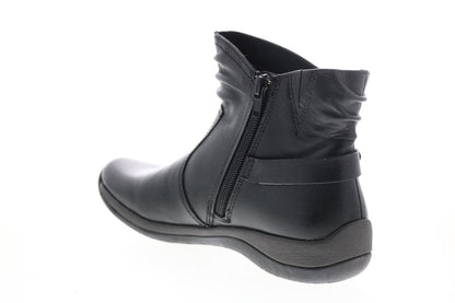 Earth Watson Womens Black Wide Leather Zipper Casual Dress Boots