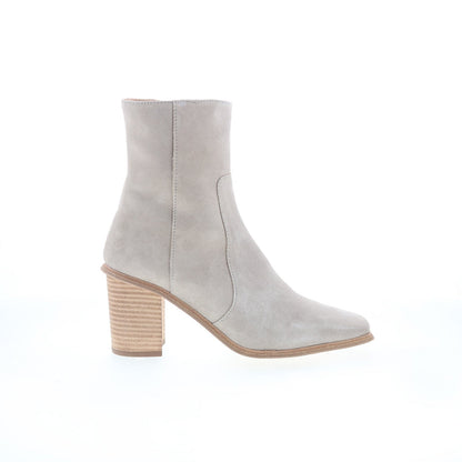 Andre Assous Venice AA2VEN02 Womens Gray Suede Zipper Ankle & Booties Boots