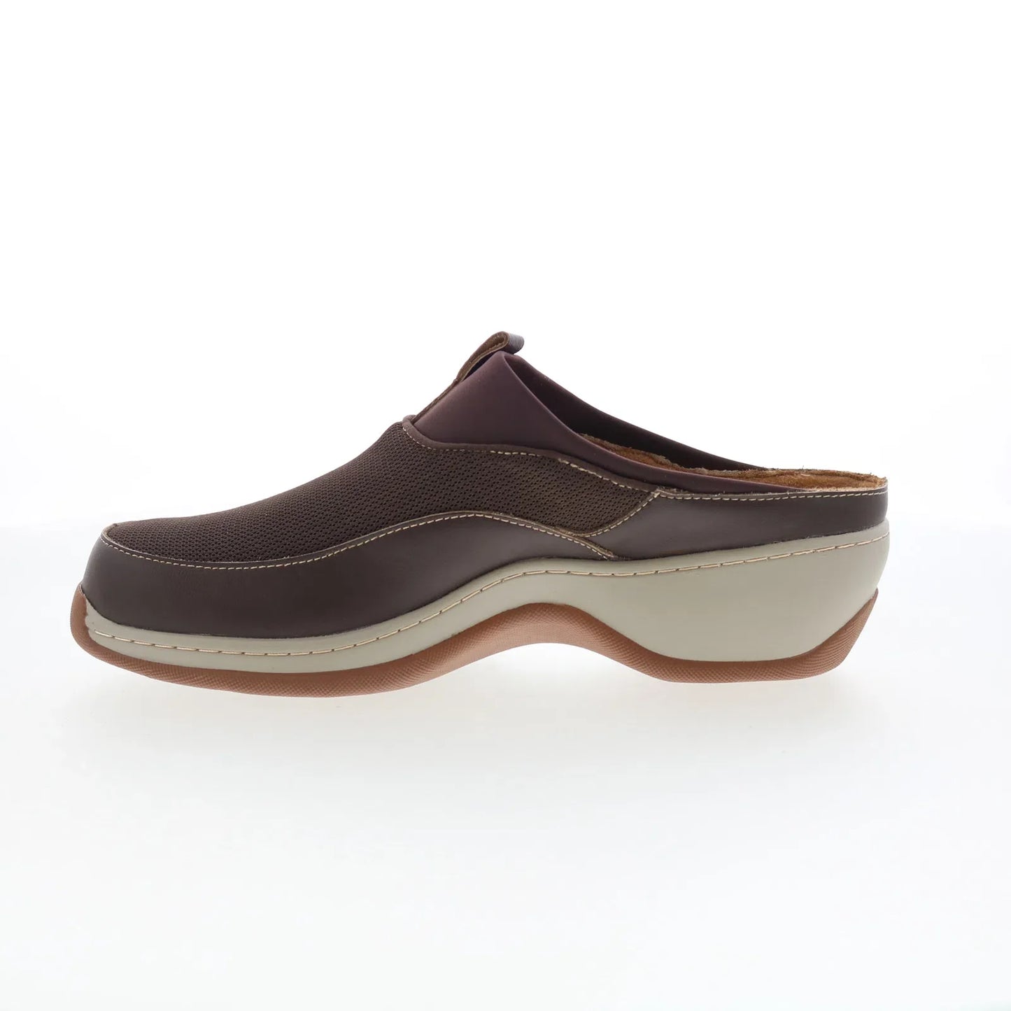 Softwalk Aberdeen S2100-200 Womens Brown Leather Slip On Clog Flats Shoes