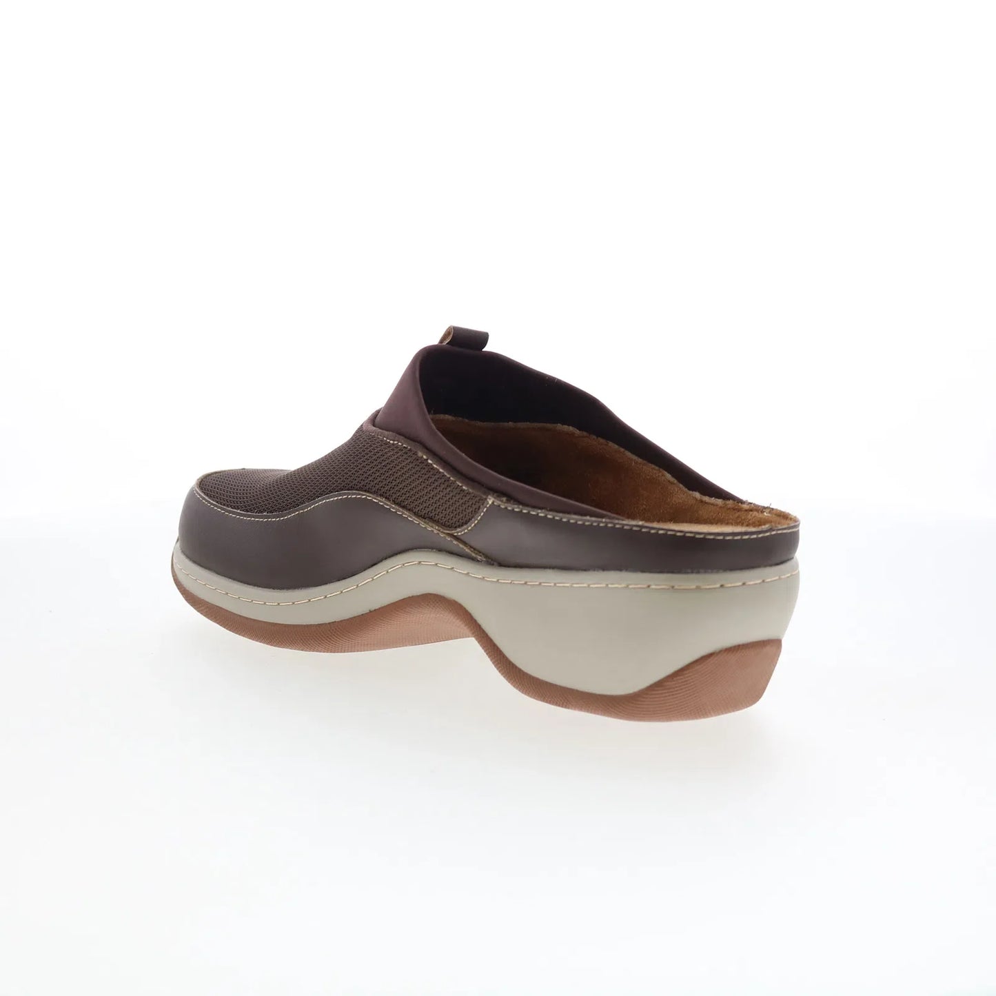 Softwalk Aberdeen S2100-200 Womens Brown Leather Slip On Clog Flats Shoes