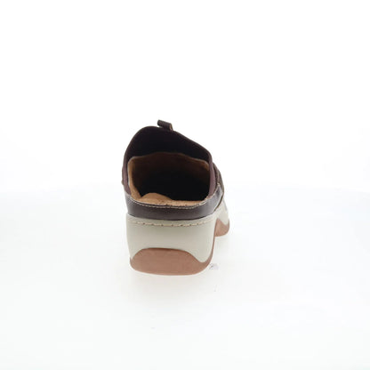 Softwalk Aberdeen S2100-200 Womens Brown Leather Slip On Clog Flats Shoes