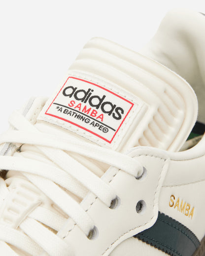 BAPE Samba Sneakers Off White / Shadow Green