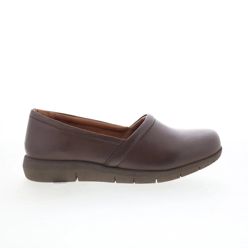 Softwalk Adora 2.0 S2316-210 Womens Brown Leather Slip On Clog Flats Shoes