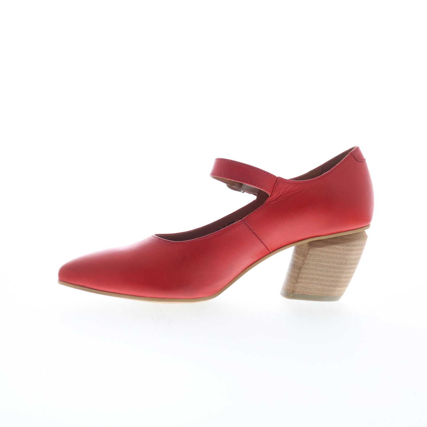 Miz Mooz Amara Womens Red Leather Hook & Loop Pumps Heels Shoes
