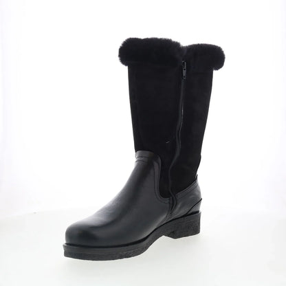 Pajar Amarillo 57948 Womens Black Leather Zipper Mid Calf Boots