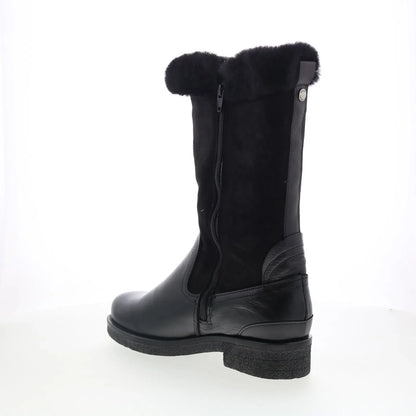 Pajar Amarillo 57948 Womens Black Leather Zipper Mid Calf Boots