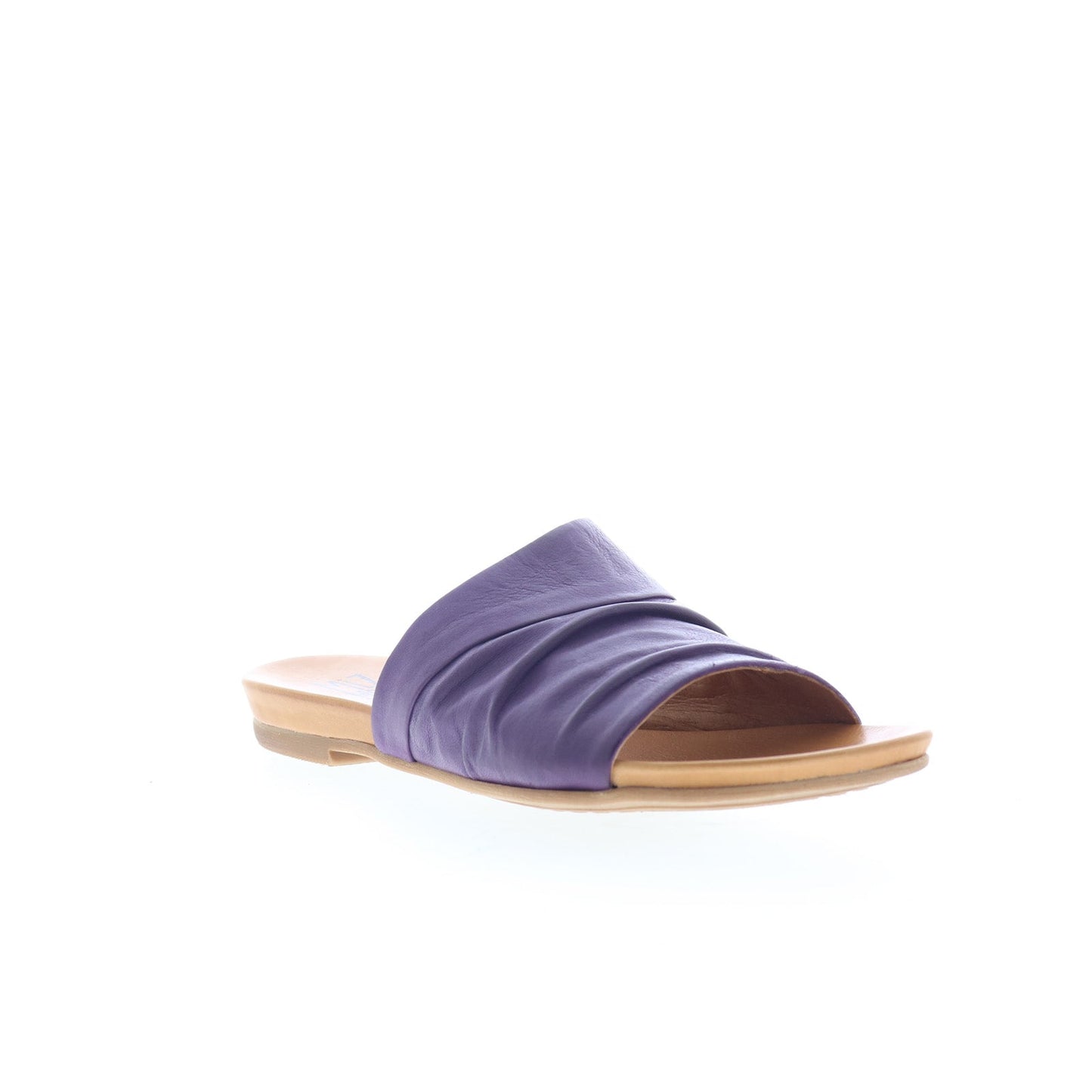 Miz Mooz Aria Womens Purple Leather Slip On Slides Sandals Shoes