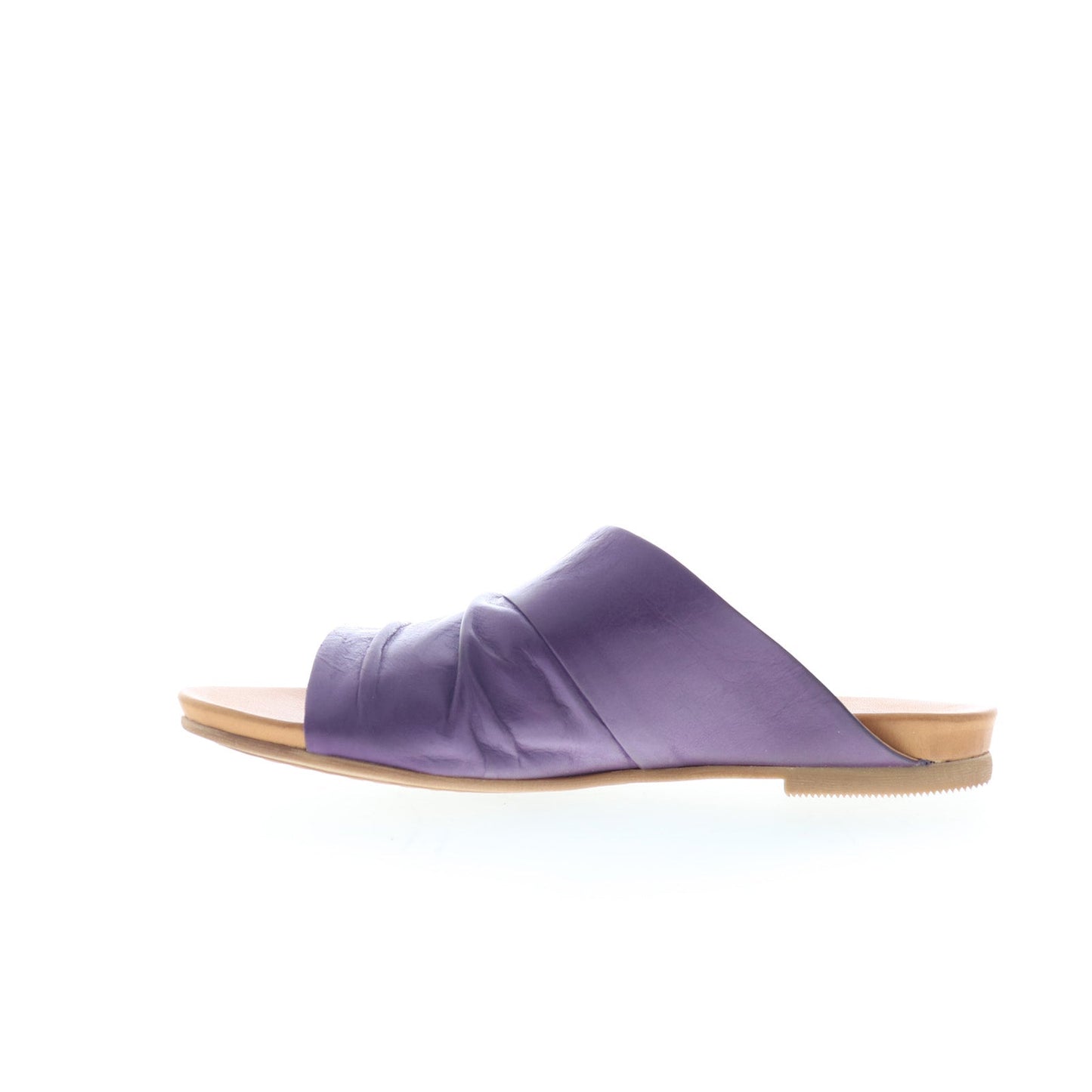 Miz Mooz Aria Womens Purple Leather Slip On Slides Sandals Shoes