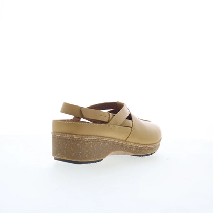 Softwalk Arica S2500-733 Womens Yellow Leather Slip On Slides Flats Shoes