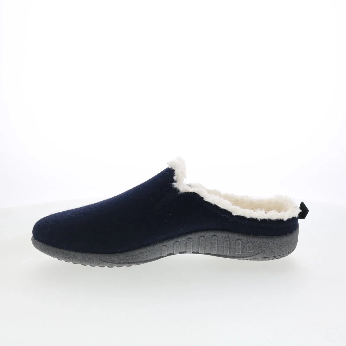 Spenco Ashton Wool Slide SP1048NVY Womens Blue Suede Clogs Slippers Shoes