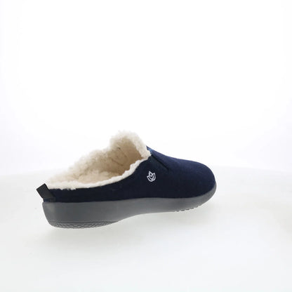 Spenco Ashton Wool Slide SP1048NVY Womens Blue Suede Clogs Slippers Shoes