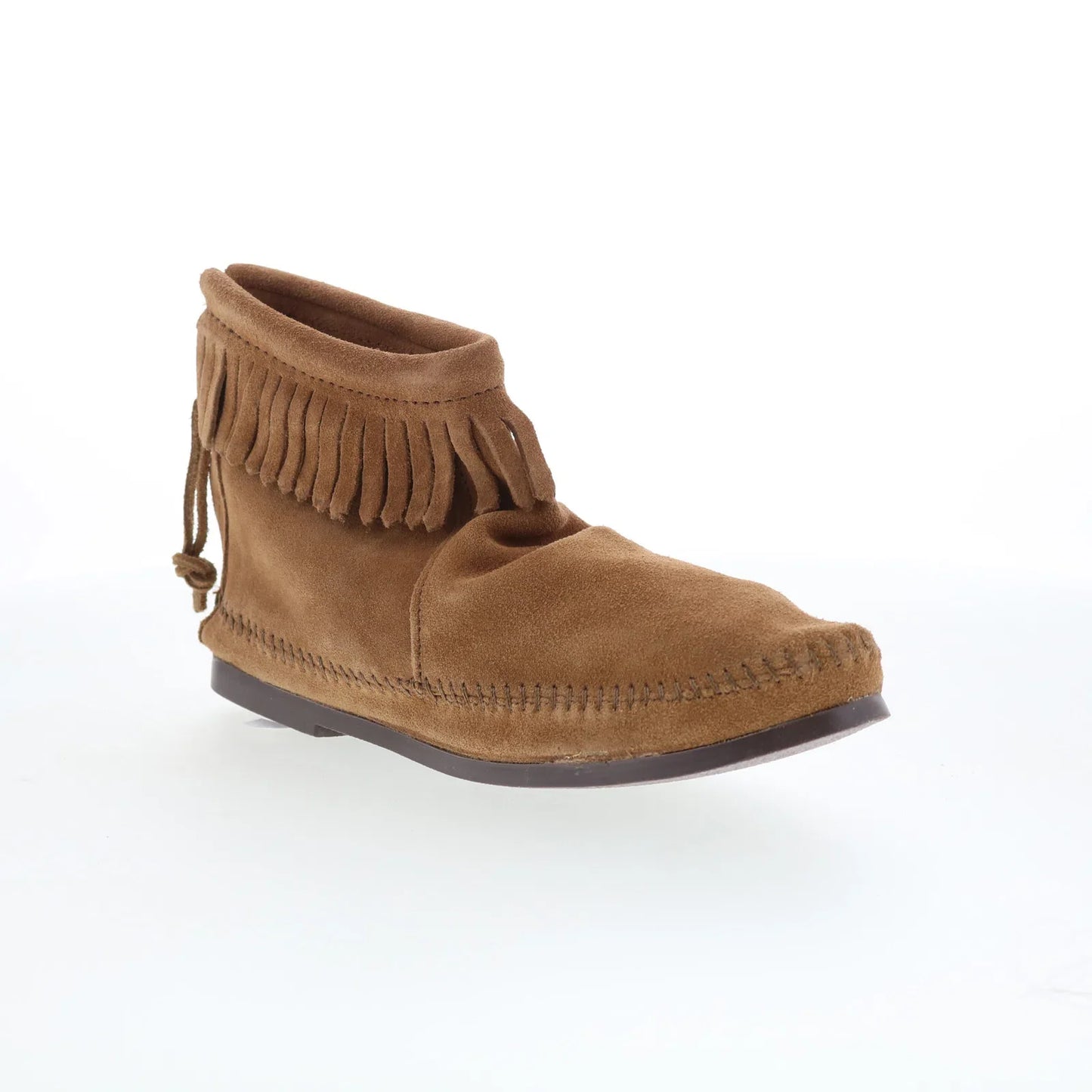 Minnetonka Back Zip Hardsole Boot 283 Womens Brown Ankle & Booties Boots