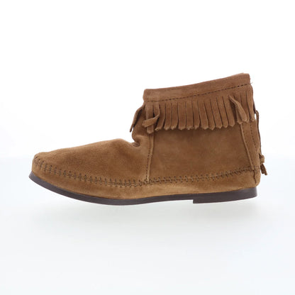 Minnetonka Back Zip Hardsole Boot 283 Womens Brown Ankle & Booties Boots