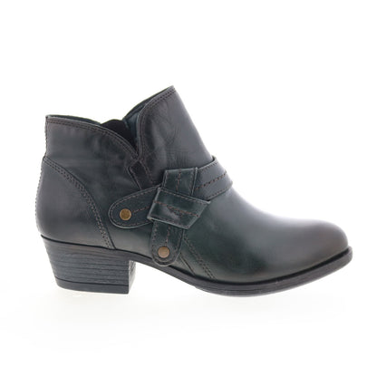 Miz Mooz Bennet Womens Black Leather Zipper Ankle & Booties Boots