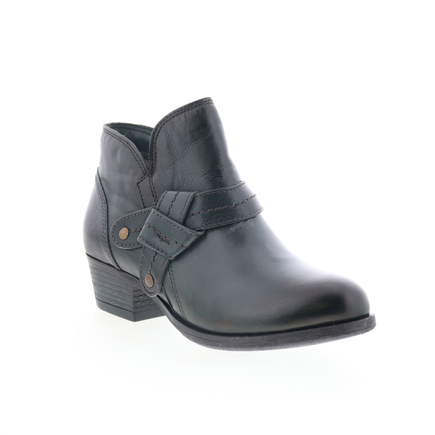 Miz Mooz Bennet Womens Black Leather Zipper Ankle & Booties Boots