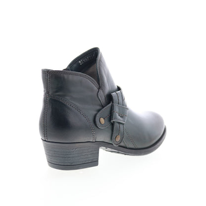 Miz Mooz Bennet Womens Black Leather Zipper Ankle & Booties Boots