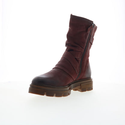 Miz Mooz Biggs Womens Red Leather Zipper Casual Dress Boots