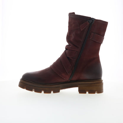 Miz Mooz Biggs Womens Red Leather Zipper Casual Dress Boots
