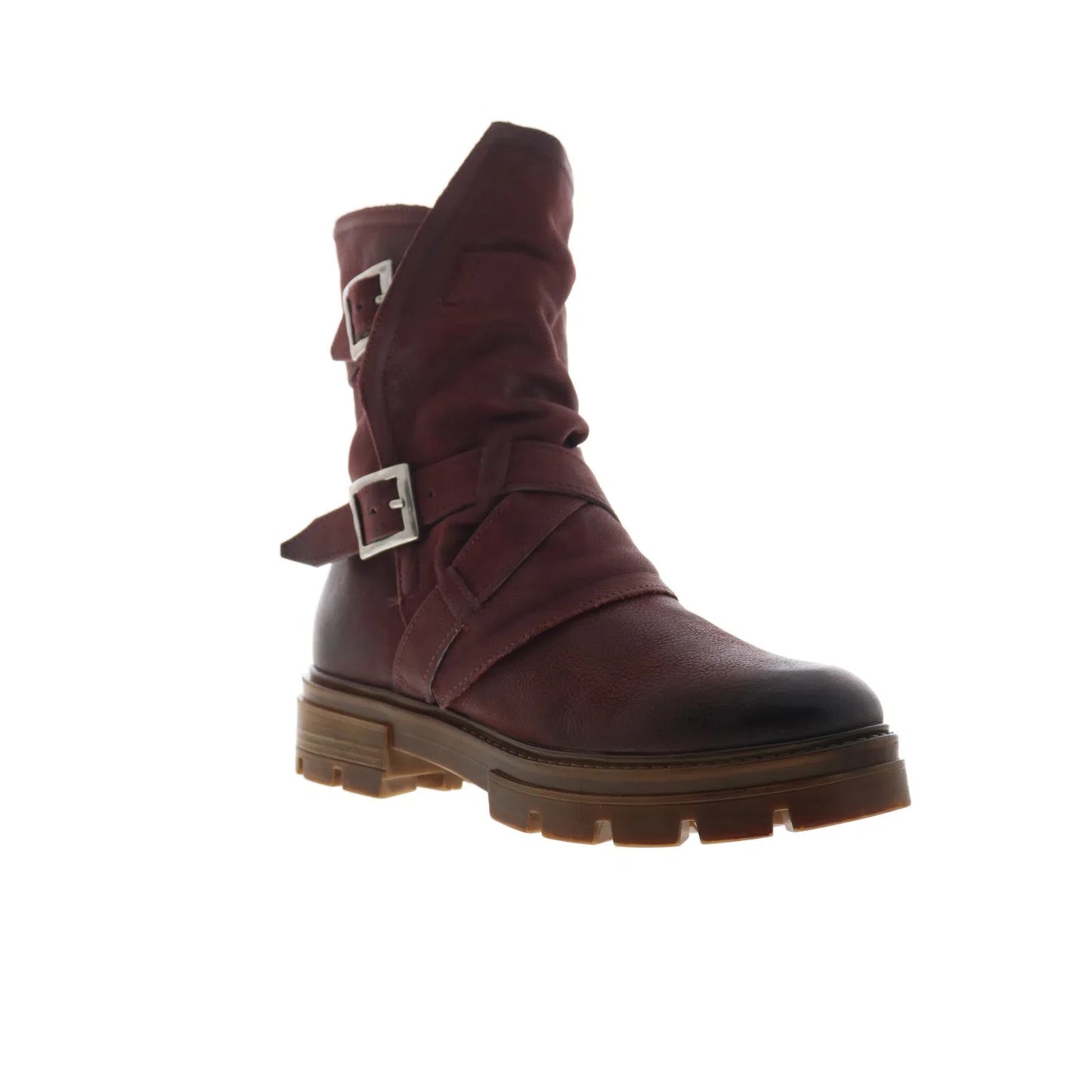 Miz Mooz Biggs Womens Red Leather Zipper Casual Dress Boots