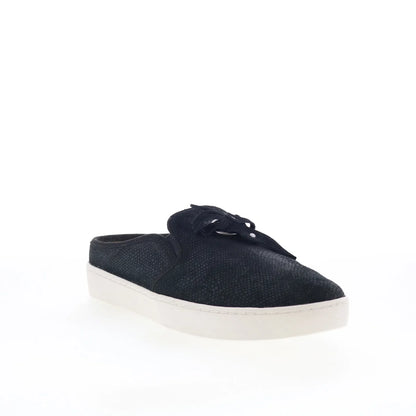 Spenco Bindie Slide SP1040BLK Womens Black Leather Clogs Slippers Shoes