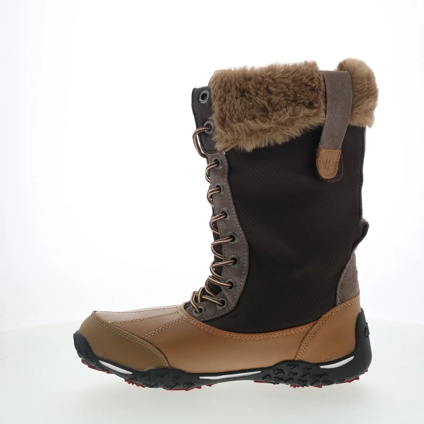 Pajar Brie 55131 Womens Brown Leather Lace Up Mid Calf Boots