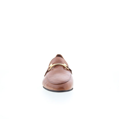 Miz Mooz Britnee Womens Brown Leather Slip On Loafer Flats Shoes