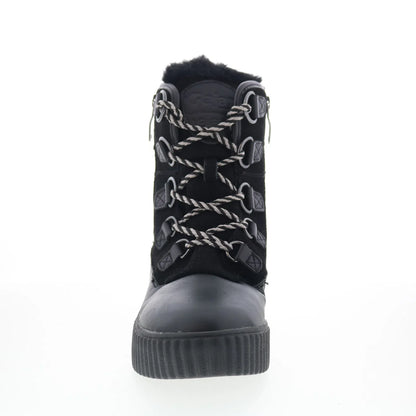 Pajar Cade 79745 Womens Black Leather Lace Up Ankle & Booties Boots