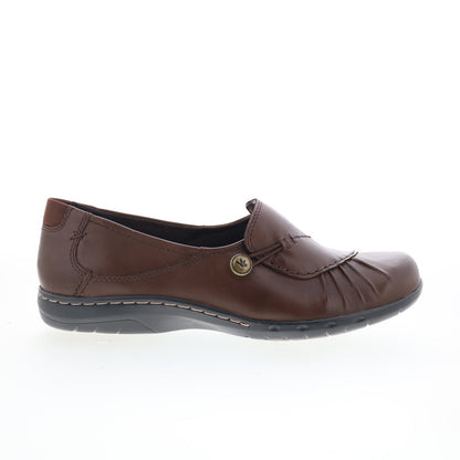 Cobb Hill Paulette CAG01BR Womens Brown Extra Wide Loafer Flats Shoes