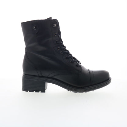 Miz Mooz Calla Womens Black Leather Zipper Casual Dress Boots