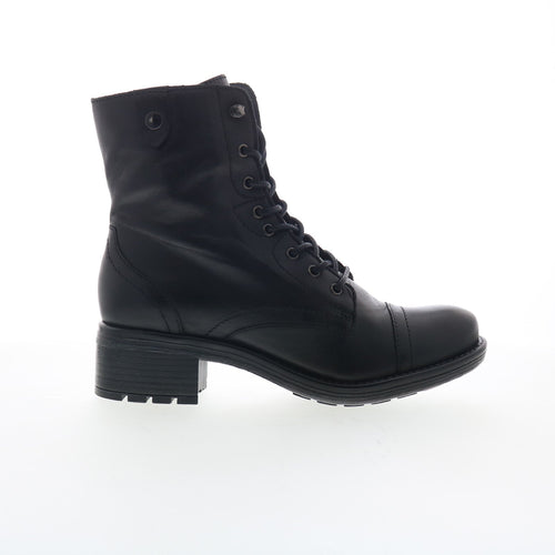 Miz Mooz Calla Womens Black Leather Zipper Casual Dress Boots