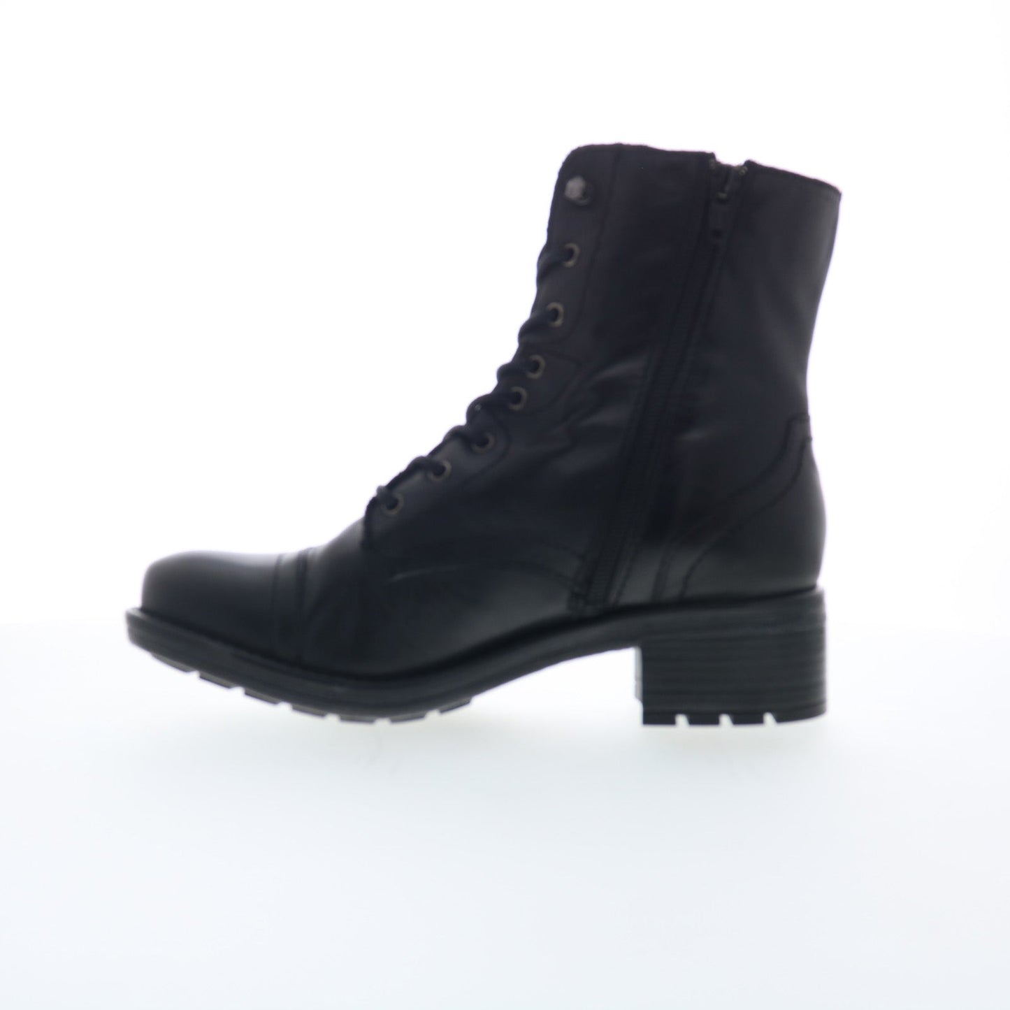 Miz Mooz Calla Womens Black Leather Zipper Casual Dress Boots