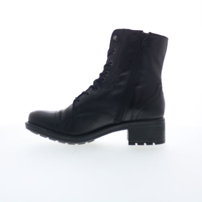 Miz Mooz Calla Womens Black Leather Zipper Casual Dress Boots