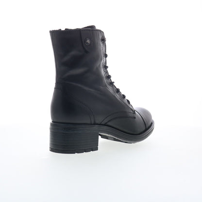 Miz Mooz Calla Womens Black Leather Zipper Casual Dress Boots