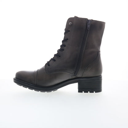Miz Mooz Calla Womens Gray Leather Zipper Casual Dress Boots