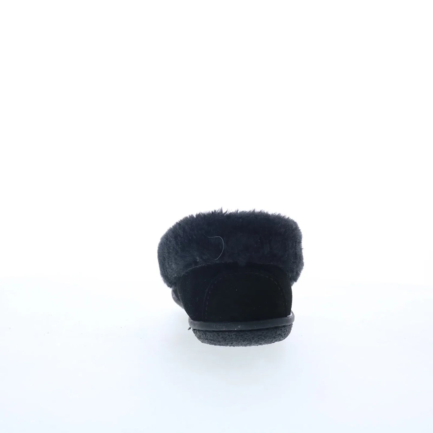 Minnetonka Camp Collar Moc 40799 Womens Black Suede Moccasin Slippers Shoes