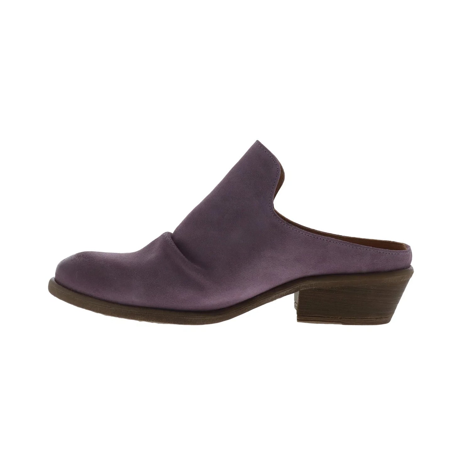 Miz Mooz Cellia Womens Purple Suede Slip On Heeled Sandals Shoes