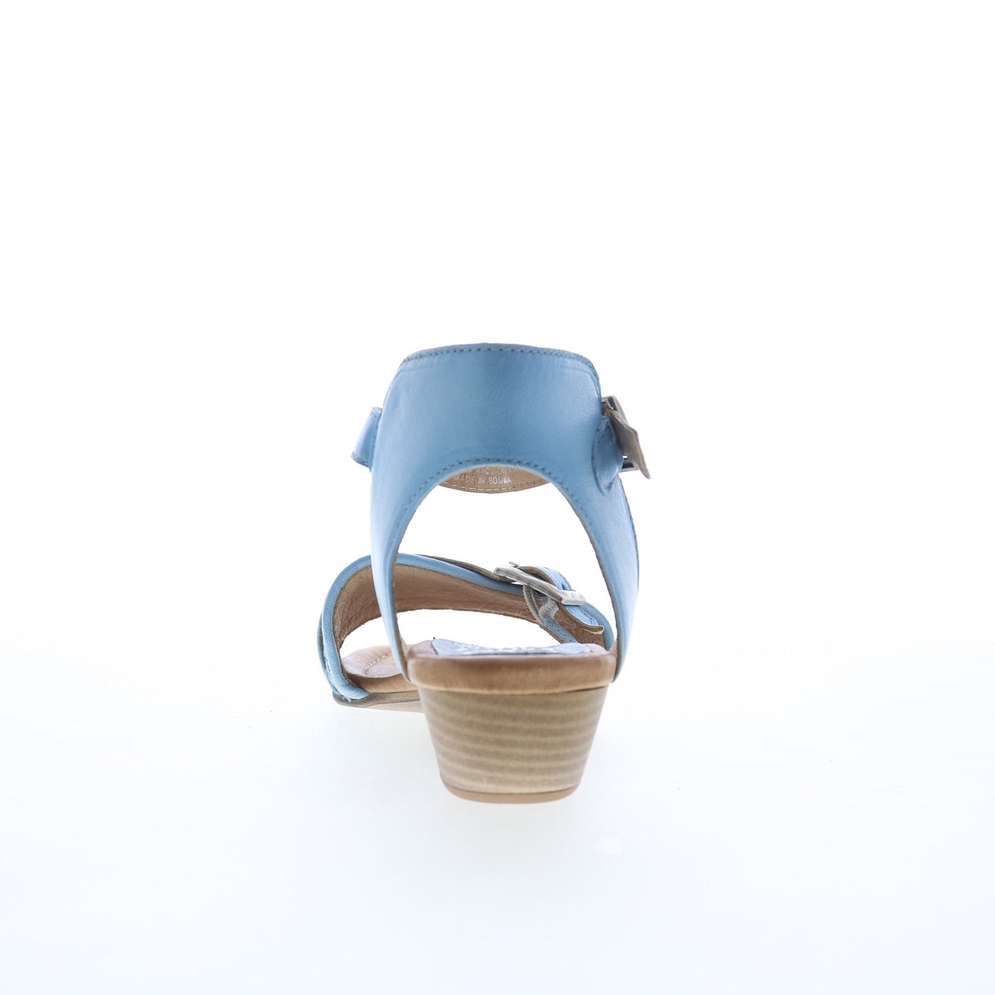Miz Mooz Chaise Womens Blue Leather Hook & Loop Heeled Sandals Shoes