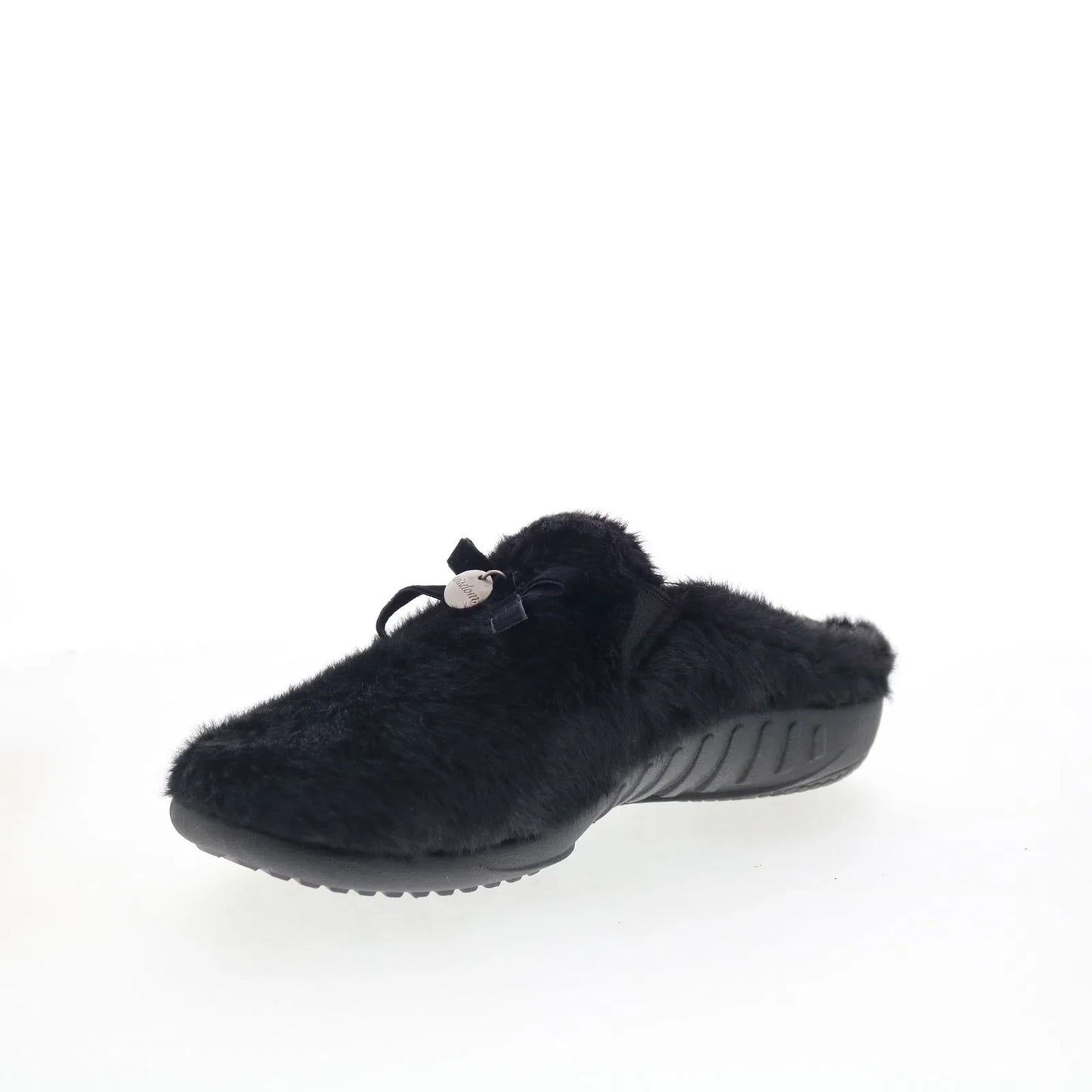 Spenco Charm Slipper SP1195BLK Womens Black Wide Canvas Clogs Slippers Shoes