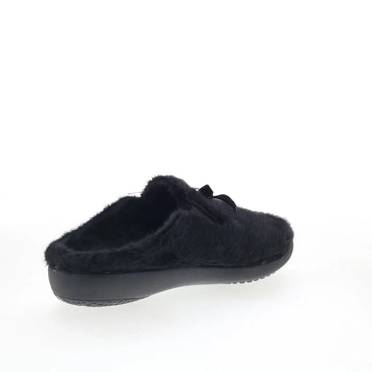 Spenco Charm Slipper SP1195BLK Womens Black Wide Canvas Clogs Slippers Shoes