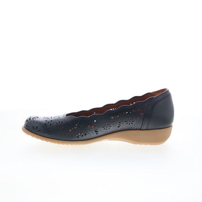 Cobb Hill Rory CHRORY Womens Black Wide Leather Slip On Ballet Flats Shoes