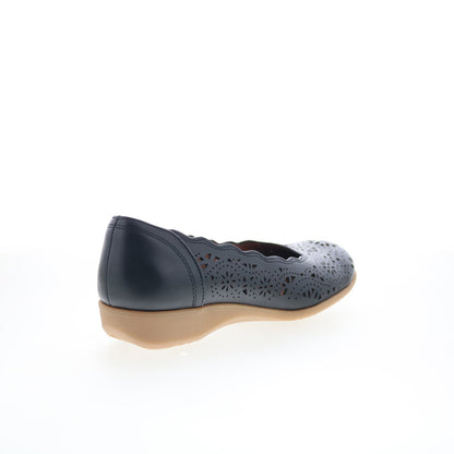 Cobb Hill Rory CHRORY Womens Black Leather Slip On Ballet Flats Shoes