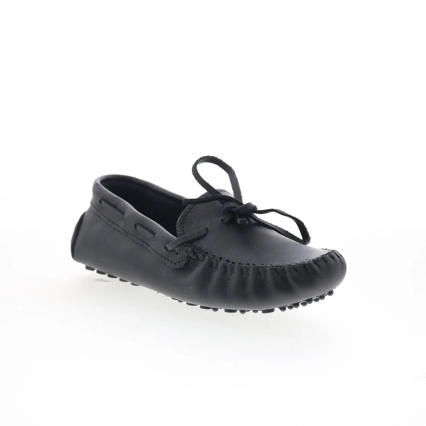 Minnetonka Classic Driver 698Z Womens Black Leather Loafer Flats Shoes