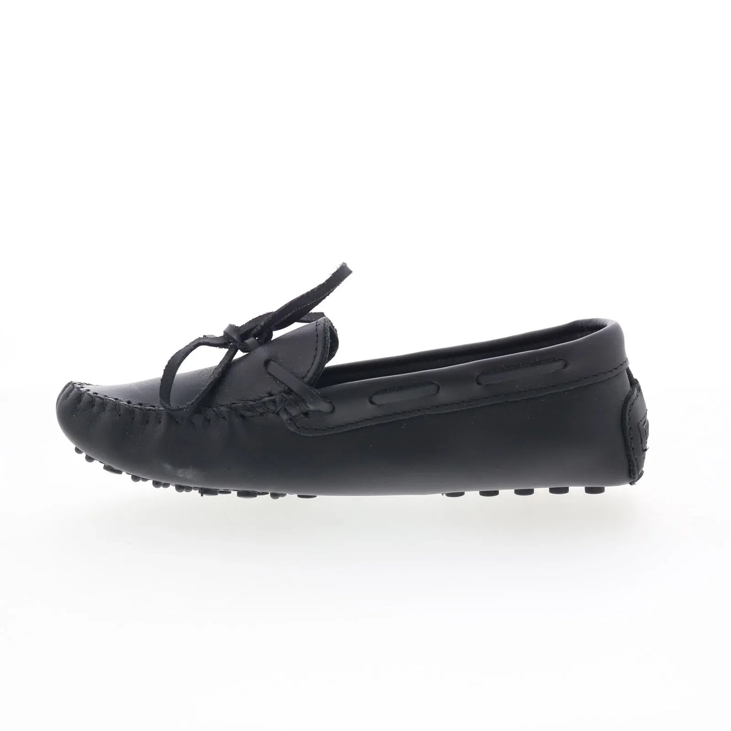 Minnetonka Classic Driver 698Z Womens Black Leather Loafer Flats Shoes