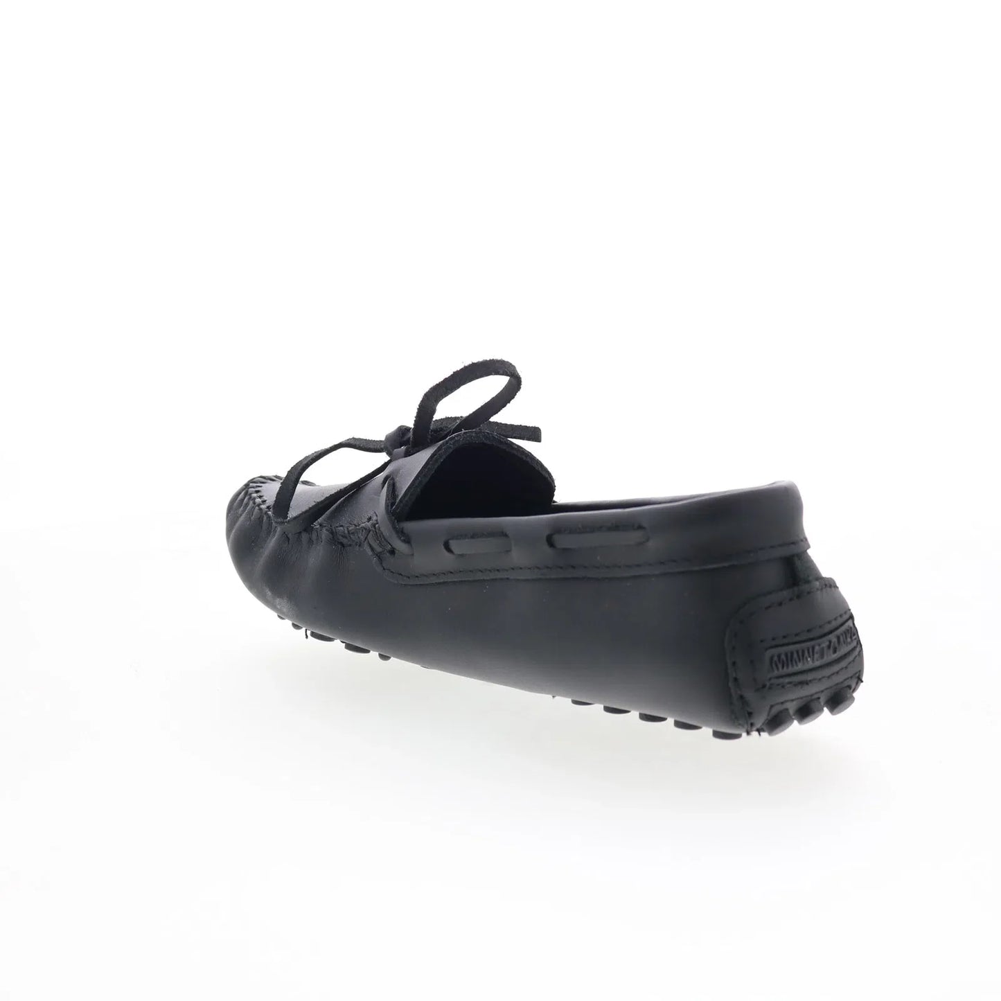 Minnetonka Classic Driver 698Z Womens Black Leather Loafer Flats Shoes