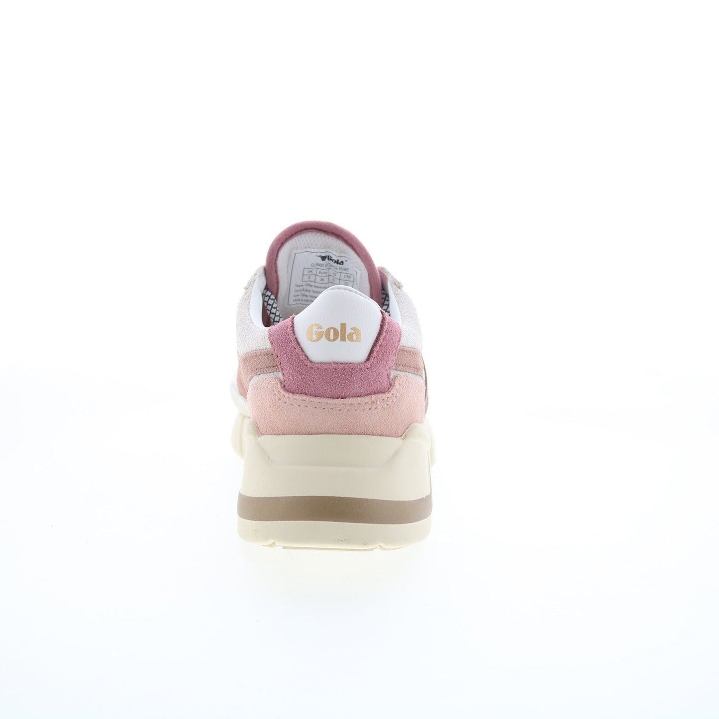 Gola Eclipse Pure CLB400 Womens White Suede Lace Up Lifestyle Sneakers Shoes