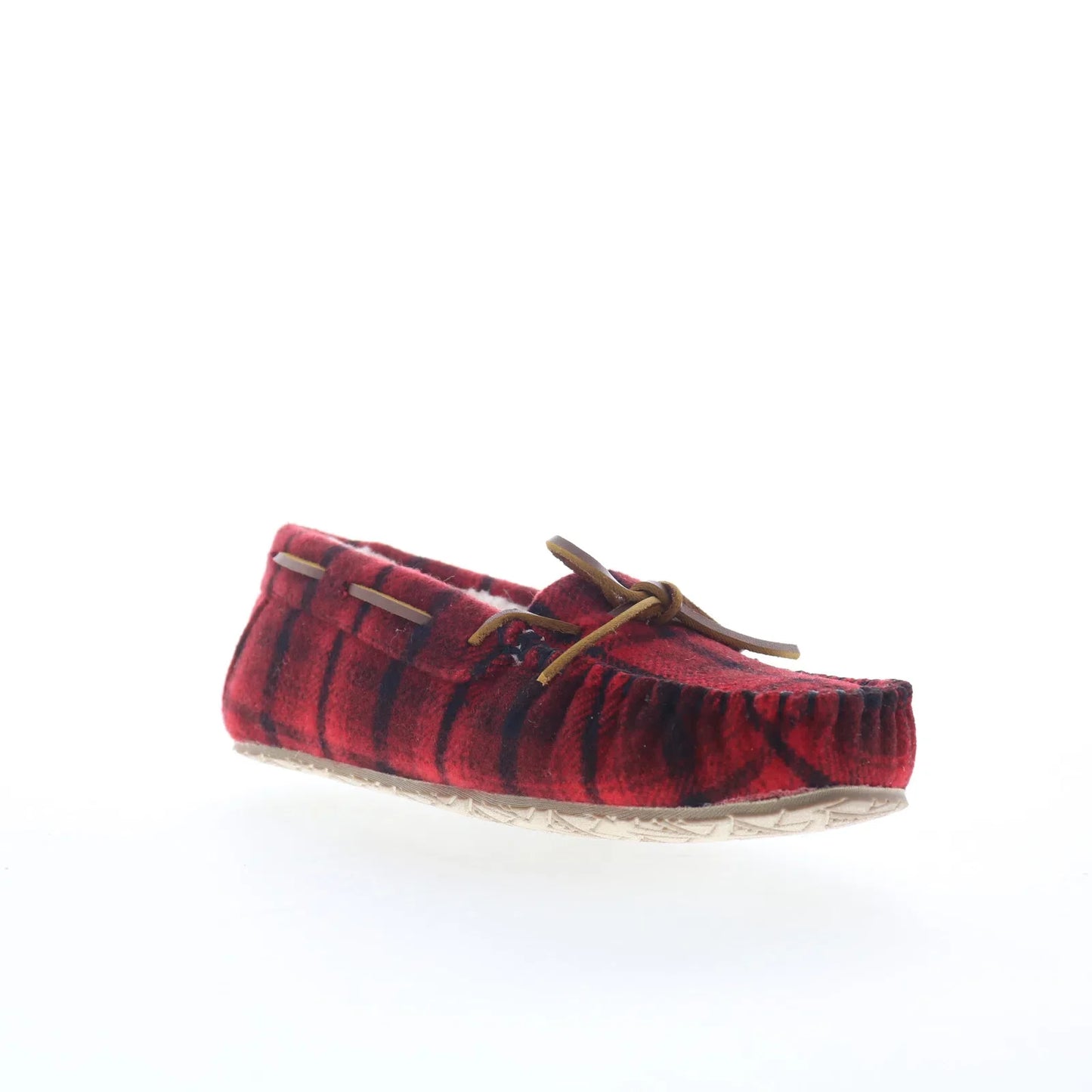 Minnetonka Comfy Moc 4000602 Womens Red Canvas Loafer Slippers Shoes