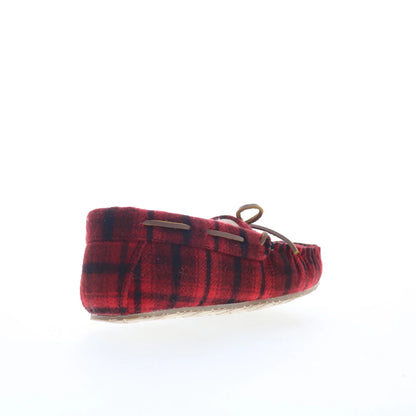 Minnetonka Comfy Moc 4000602 Womens Red Canvas Loafer Slippers Shoes