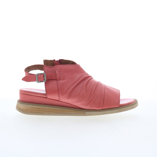 Miz Mooz Conor Womens Red Leather Hook & Loop Slingback Sandals Shoes