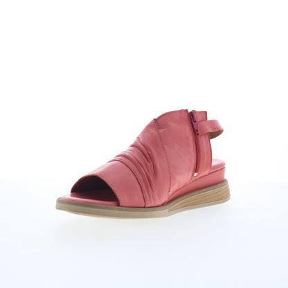 Miz Mooz Conor Womens Red Leather Hook & Loop Slingback Sandals Shoes