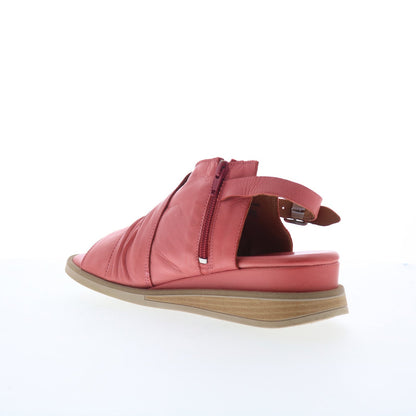 Miz Mooz Conor Womens Red Leather Hook & Loop Slingback Sandals Shoes